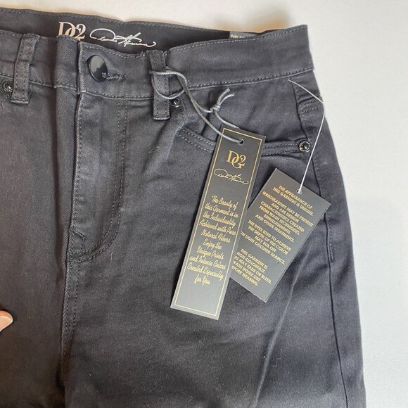 DG2 Diane Gilman Womens Jeans Black Classic Stretch Gemstone Leg Detail Sz 8 NWT - Picture 8 of 12